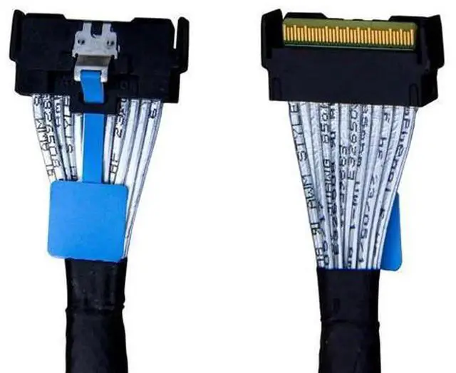 Alt view image 3 of 3 - MCIO x8 to 8×SATA Storage Cable 75CM, SFFTA1016 74Pin MCIO Host to 8Port SATA 7Pin Hard Drive Cable, MCIO RAID Controller to MultiSATA HDD SSD Internal ServerGrade Cord
