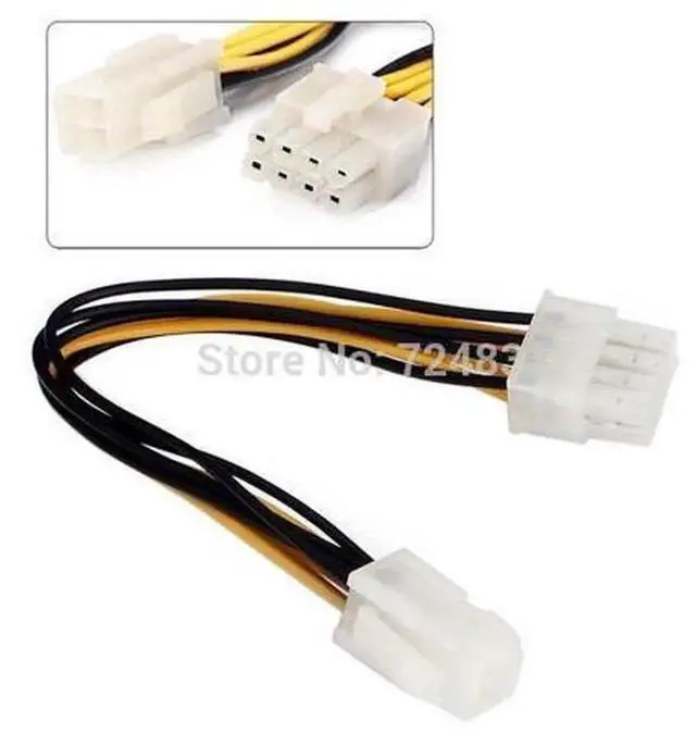 Alt view image 2 of 3 - CableCC 4Pin to 8Pin EPS 12V ATX Motherboard Power Supply Adapter Converter Cable 10cm, CPU Power Extension Cord for Mainboard 4pin to 8pin EPS Power Conversion for PC Hardware Upgrade