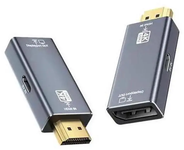 Main image of HDMI to DisplayPort Adapter 4K@60Hz UniDirectional Video Converter, Aluminum Housing Plug & Play Adapter, Convert HDMI Source from PC PS5 Xbox to DisplayPort Monitor Projector Display Device