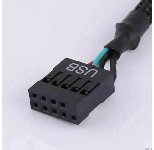 Alt view image 2 of 4 - USB 9Pin to TypeC Front Panel Cable with AntiInterference Shielding Mesh, Shielded Internal PC Case Cord 60CM, Convert Motherboard USB 9Pin Header to USBC Port for Desktop Chassis Modification