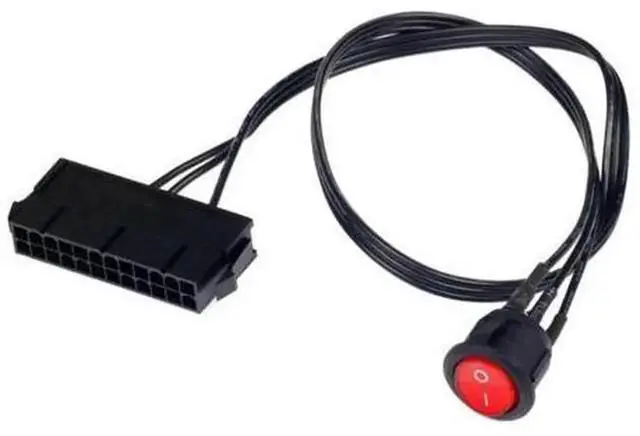 Main image of 50cm 24Pin Female ATX PSU Power Supply Starter Tester Jumper Cable with ON/OFF Switch, CopperTinned Wire PC Power Supply Startup Test Cord for ATX Power Unit Inspection & Repair