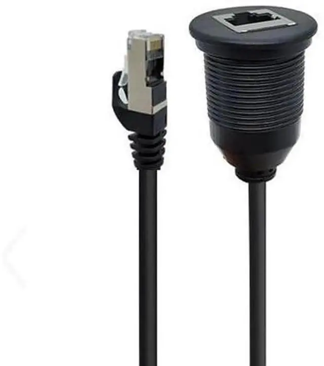 Main image of CAT5E Waterproof Ethernet Cable, IP67 RJ45 Male to Female PanelMount Extension Cord, WaterProof RJ45 Extender Connector for Outdoor Network Device Signal Transmission