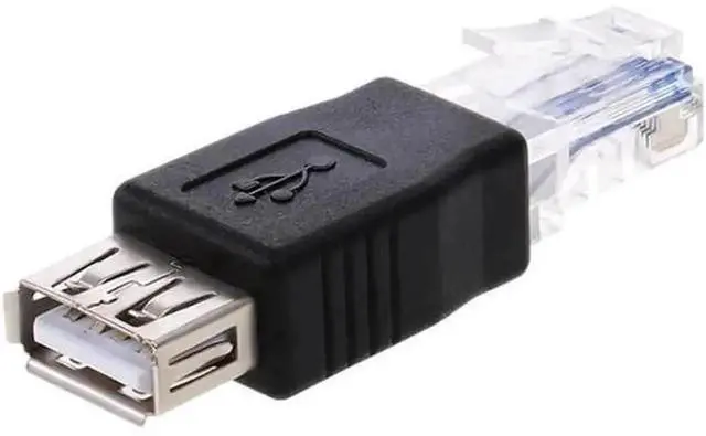 Alt view image 3 of 6 - USB 2.0 Female to RJ45 Male Network Adapter, USBtoEthernet Converter Connector, Add Wired LAN Port for USB Host Devices, 10/100Mbps Fast Ethernet for Laptop Desktop Embedded Device