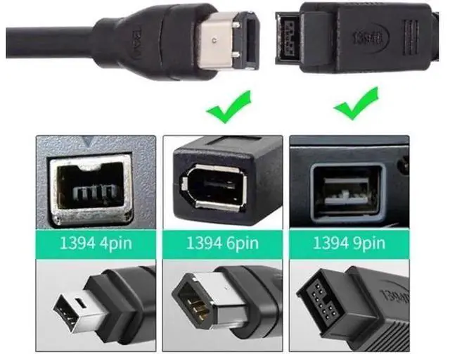 Alt view image 2 of 6 - 9 PIN to 6 PIN BETA FireWire 800FireWire 400 Cable, IEEE 1394B 1.8m Black, for Apple Sony iLink LaCie Seagate, Camcorder External HDD Industrial Camera, HighSpeed HotSwap Data Transfer Cord