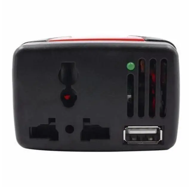 Alt view image 3 of 5 - 150W Car Power Inverter, DC 12V Input to AC 220V Output Car Converter with USB Charging Port, VehicleMounted Power Adapter for Car Travel Emergency Mobile Device Power Supply