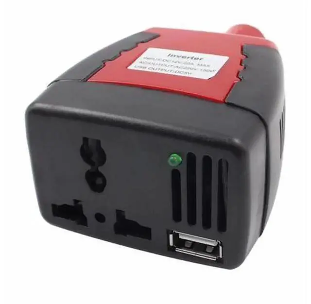 Alt view image 5 of 5 - 150W Car Power Inverter, DC 12V Input to AC 220V Output Car Converter with USB Charging Port, VehicleMounted Power Adapter for Car Travel Emergency Mobile Device Power Supply