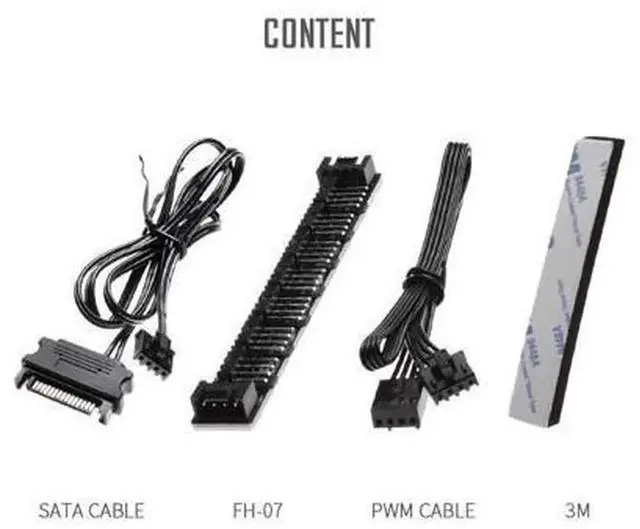 Alt view image 5 of 7 - IDCOOLING FH07 SATA Powered Fan Hub Splitter, 7Port PWM Fan Hub for 4Pin & 3Pin PC Internal Fans, SATA Power Supply Computer Case Fan Controller for Chassis Cooling System