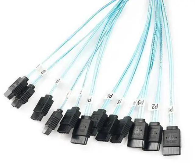 Alt view image 4 of 7 - CableDeconn 6Pack SATA 6Gbps Data Cables 1M Length, HighSpeed SAS SATA Server Cable Set, 6G SATA III Cord for Server Storage HDD SSD Optical Drive Internal Data Transmission