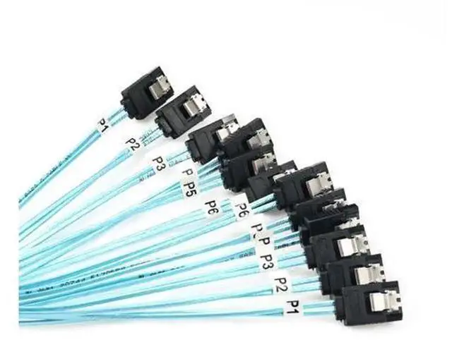 Alt view image 6 of 7 - CableDeconn 6Pack SATA 6Gbps Data Cables 1M Length, HighSpeed SAS SATA Server Cable Set, 6G SATA III Cord for Server Storage HDD SSD Optical Drive Internal Data Transmission