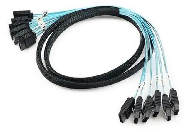Alt view image 7 of 7 - CableDeconn 6Pack SATA 6Gbps Data Cables 1M Length, HighSpeed SAS SATA Server Cable Set, 6G SATA III Cord for Server Storage HDD SSD Optical Drive Internal Data Transmission
