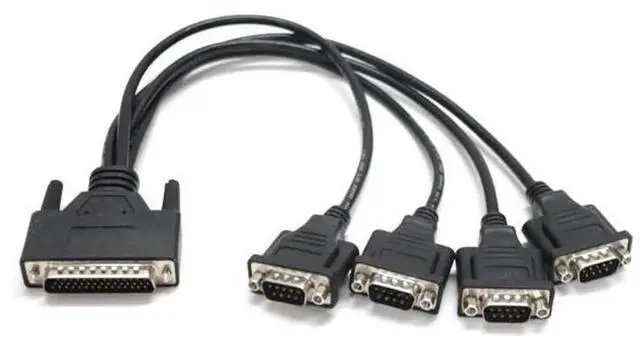 Main image of Sunix 4056P DB44 to 4Port DB9 RS232 Breakout Cable, 1to4 Serial Expansion Adapter Cable for Sunix 4056P PCI Serial Controller Card, Industrial COM Port Extension Cord