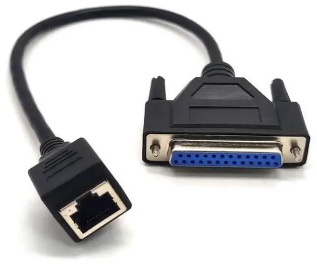 Alt view image 2 of 7 - RJ45 to DB25 Female Serial Console Cable Adapter 30CM, RJ45 Ethernet Port to DB25F Serial Extension Cord for Network Switches Routers Server Console Debug Configuration