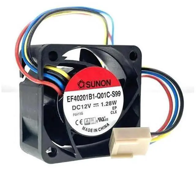Main image of 2Pcs 40x40x20mm 12V 4Pin PWM Silent Computer Case Cooling Fan, EF40201B1Q01CS99 Replacement Fan 40mm 1.28W Mute Quiet Cooling Fan for PC Case Server Cooling System