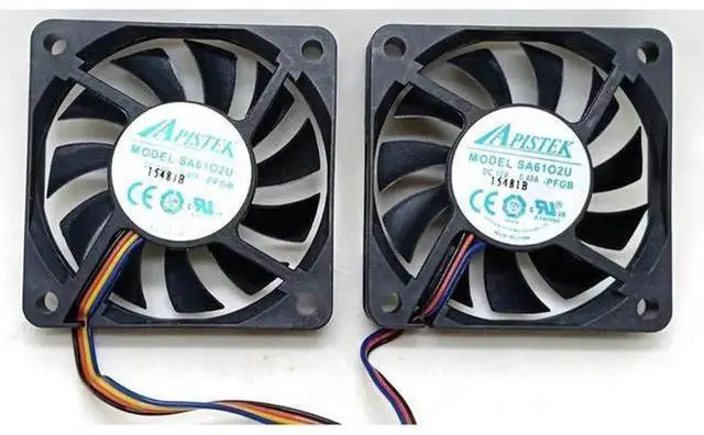 Alt view image 2 of 3 - 2Pcs Slim 60x60x10mm 4Pin PWM Cooling Fan, APISTEK SA6102UPFGA 6010 6CM Thin Replacement Fan for Shuttle XH170V Slim Mini PC, DC12V HighAirflow Internal Chassis Cooling Fan Kit