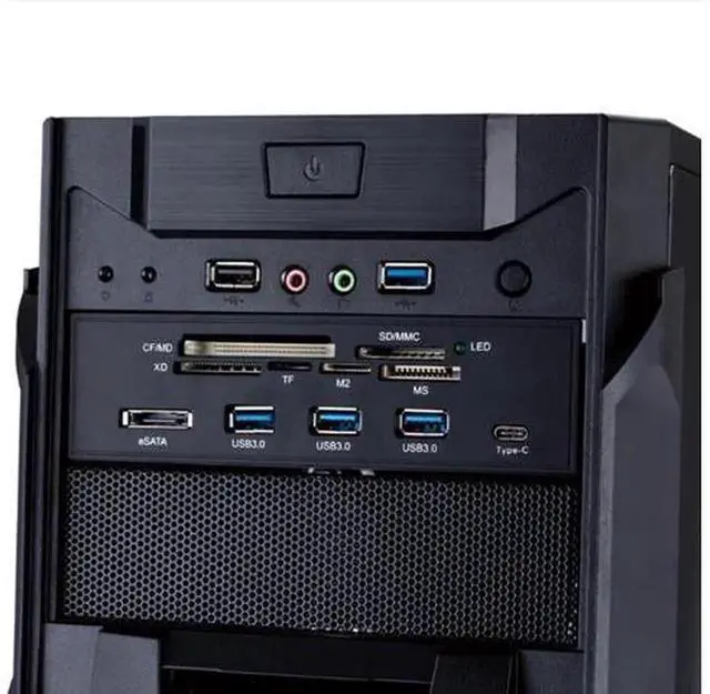 Alt view image 4 of 5 - PC FrontPanel Internal USB3.0 eSATA TypeC TF SD Card Reader Hub, 3.5Inch Bay MultiFunction Internal Desktop Front Panel with Card Reading USB Expansion for Desktop Computer Chassis
