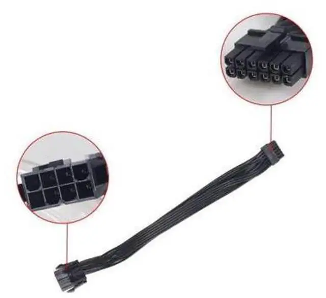 Alt view image 6 of 6 - Dual PCIe 6/8Pin Female to Mini 12Pin Male GPU Power Adapter Cable, Single CPU Cable Conversion for NVIDIA GeForce RTX 30 Series RTX 3080 RTX 3090 Graphics Card Power Supply