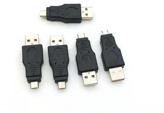 Main image of OIAGLH 5Pack USB 2.0 A Male to Micro USB 5Pin Male Plug Adapter Connector, Convert Standard USBA Male to Micro USB Male for Data Sync and Charging Connection