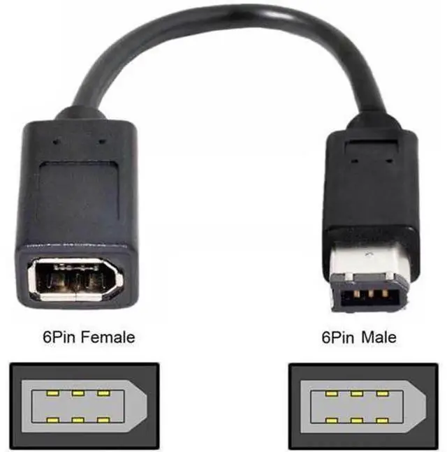 Alt view image 2 of 6 - IEEE 1394 6Pin Male to Female Extension Cable, 20cm Firewire 400 to 400 Short Cord for Data Transfer, Video Capture Card, Digital Camcorder & Industrial Firewire Peripherals
