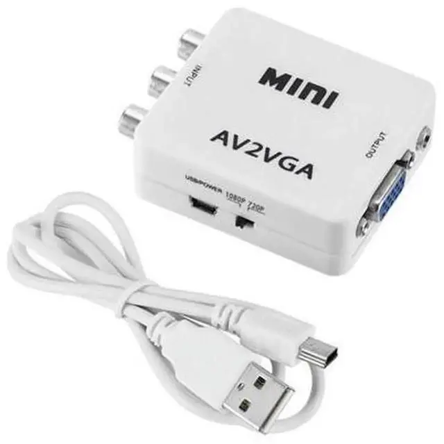 Alt view image 3 of 4 - Portable AV RCA CVBS to VGA Video Adapter, PlugandPlay Multifunctional HDTV Converter with CableFree Display Output for SetTop Box, DVD Player, Analog Camera to VGA Monitor