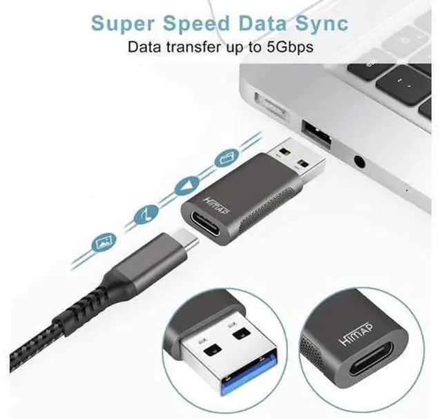 Alt view image 6 of 7 - 4Pack USBC to USB Adapters, 2×USBC to USBA & 2×USBA to USBC Female Converter, HighSpeed Data Transfer & Fast Charging for iPhone, iPad, PC, Laptop and USBC Enabled Devices