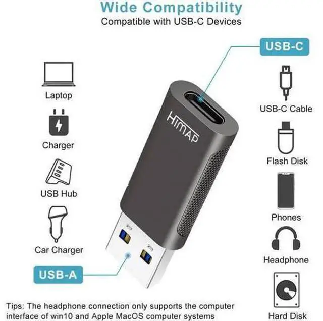Alt view image 4 of 7 - 4Pack USBC to USB Adapters, 2×USBC to USBA & 2×USBA to USBC Female Converter, HighSpeed Data Transfer & Fast Charging for iPhone, iPad, PC, Laptop and USBC Enabled Devices
