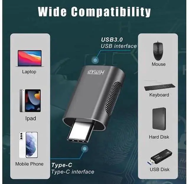 Alt view image 7 of 7 - 4Pack USBC to USB Adapters, 2×USBC to USBA & 2×USBA to USBC Female Converter, HighSpeed Data Transfer & Fast Charging for iPhone, iPad, PC, Laptop and USBC Enabled Devices