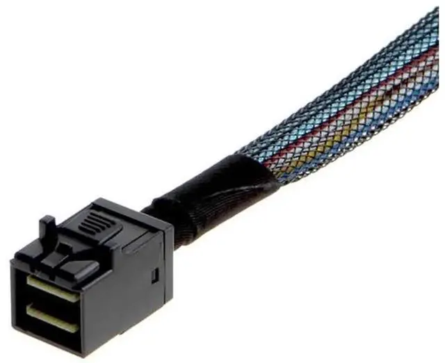Alt view image 5 of 5 - SFF8643 Internal Mini SAS HD to 4×SFF8482 29Pin Breakout Cable with SAS 15Pin Power Port, 12Gbps 1M / 3.3FT Server Storage Cable for RAID HBA Controller HDD SSD Backplane Connection