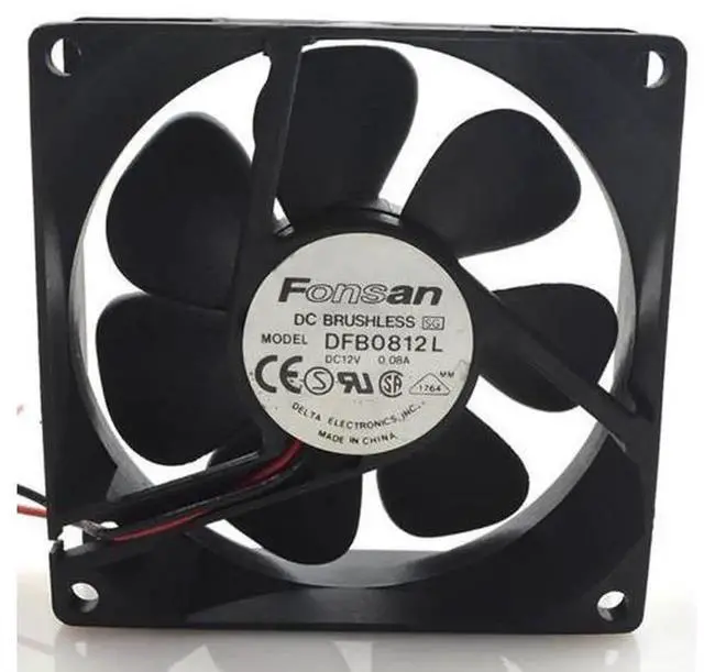 Alt view image 3 of 3 - For Delta 8025 80x25mm 12V 0.08A 8CM DFB0812L UltraQuiet 2Wire Cooling Fan, Replacement Computer Chassis Power Supply DC Cooling Fan for Desktop Case PSU Ventilation