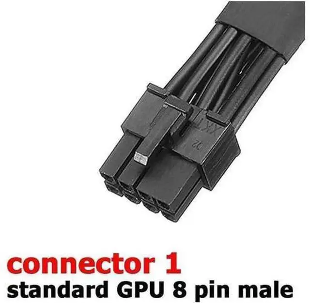 Alt view image 2 of 3 - Dual 6Pin Female to 8Pin Male GPU Power Adapter Cable, Braided Sleeved 9 Inches, PCIe Graphics Card Auxiliary Power Conversion Cable for Desktop PC Gaming Build