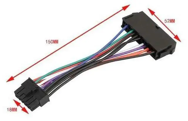 Alt view image 4 of 7 - 15cm ATX 24Pin Female to 12Pin Male Motherboard Power Converter Cable, Custom PSU Adapter Cord for Acer Q87H3AM Mainboard Replacement Power Mod Accessory
