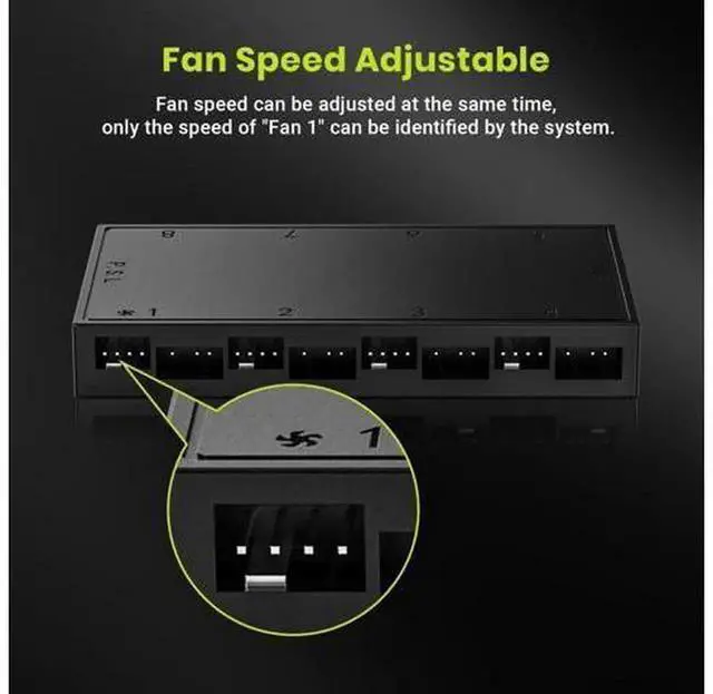 Alt view image 4 of 7 - IDCOOLING HA08 PWM ARGB Fan Hub, 8×4Pin PWM Ports & 8×5V 3Pin ARGB Ports, SATA Power Supply, Motherboard ARGB Sync Fan Controller for PC Case Cooling Fan Cable Management