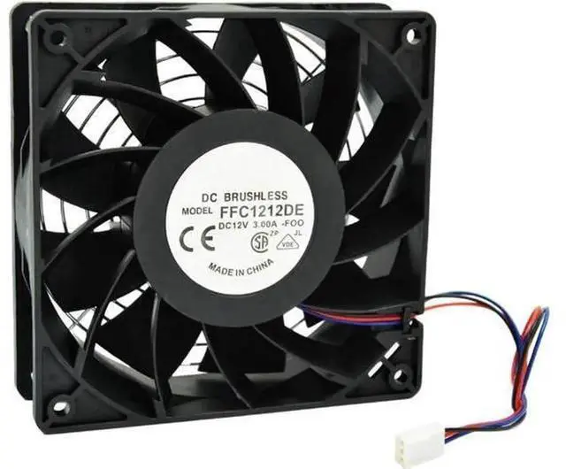 Main image of 120mm 12CM High CFM PC Case Cooling Fan FFC1212DE, DC 12V 3Pin 3Wire 4000RPM 200CFM High Airflow CPU Chassis Cooler Fan, with Builtin Metal Finger Safety Guard Grill for Computer Heat Dissipation