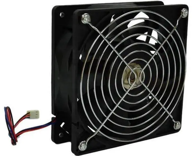 Alt view image 3 of 6 - 120mm 12CM High CFM PC Case Cooling Fan FFC1212DE, DC 12V 3Pin 3Wire 4000RPM 200CFM High Airflow CPU Chassis Cooler Fan, with Builtin Metal Finger Safety Guard Grill for Computer Heat Dissipation