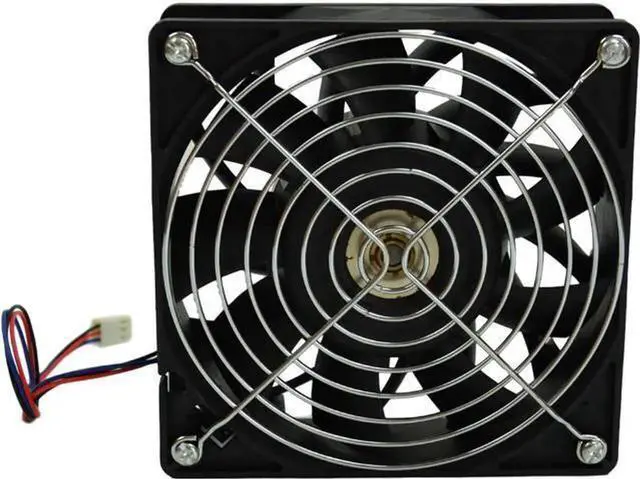 Alt view image 4 of 6 - 120mm 12CM High CFM PC Case Cooling Fan FFC1212DE, DC 12V 3Pin 3Wire 4000RPM 200CFM High Airflow CPU Chassis Cooler Fan, with Builtin Metal Finger Safety Guard Grill for Computer Heat Dissipation