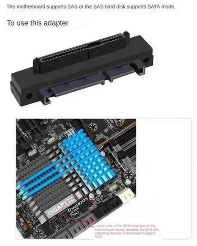 Alt view image 3 of 4 - 3Pack SFF8482 SAS Female to SATA Male 15Pin 90 Degree Bend Angle Adapter Converter, RightAngled Power Connector for Motherboard, Hard Drive Cable SpaceSaving Internal PC Wiring Solution