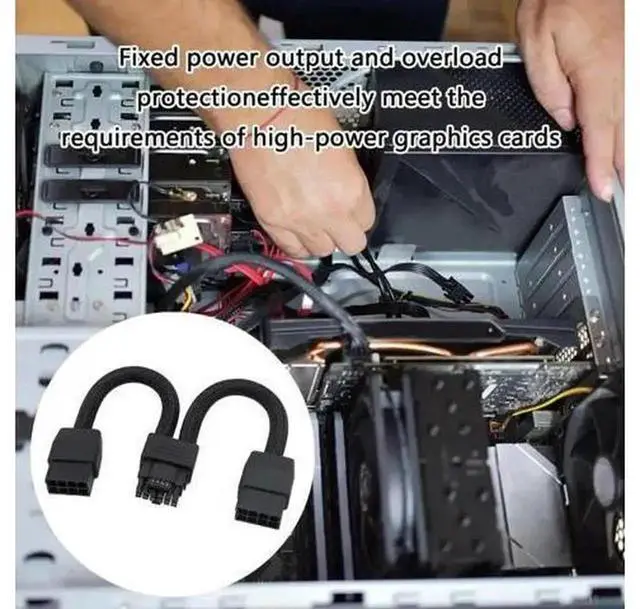 Alt view image 2 of 7 - HeavyDuty 12VHPWR GPU Power Cable, 2 x 8Pin PCIe to 16Pin 12VHPWR Extension Cord, HighCurrent GPU Power Connector for RTX 3090Ti 4070Ti 4080 4090 Graphics Cards