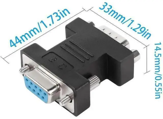 Alt view image 4 of 6 - RS232 DB9 Female to Male Serial Extender Adapter, Black 9Pin DB9 Serial Coupler Converter, for PLC, POS, Access Control and Other RS232 Serial Communication Interface Devices