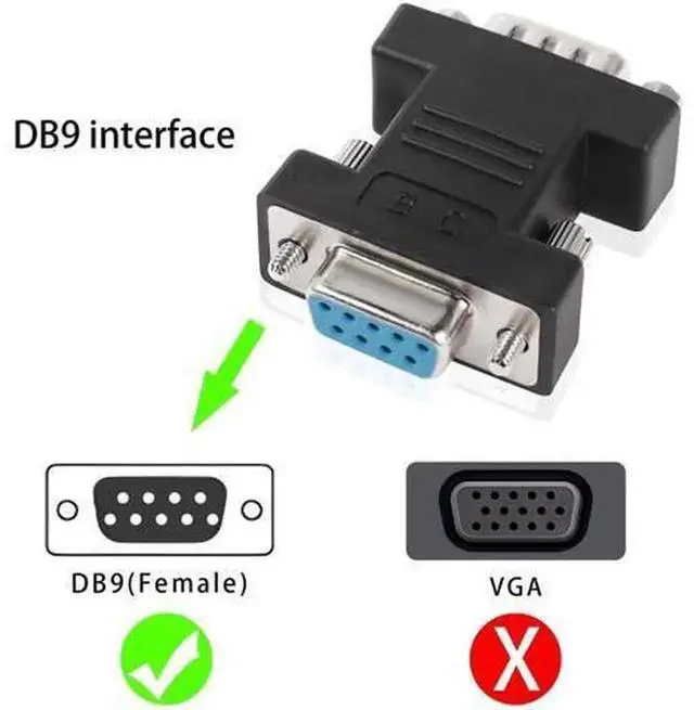 Alt view image 5 of 6 - RS232 DB9 Female to Male Serial Extender Adapter, Black 9Pin DB9 Serial Coupler Converter, for PLC, POS, Access Control and Other RS232 Serial Communication Interface Devices
