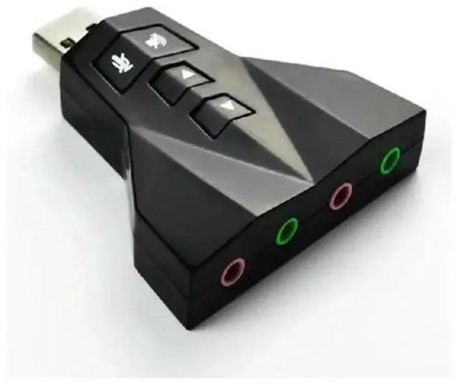 Main image of USB 2.0 Virtual 7.1 Channel Double Sound Card Adapter, Dual Microphone & Headset 7.1Ch 3D Audio External Sound Card for PC Laptop Desktop Audio Output Input Replacement