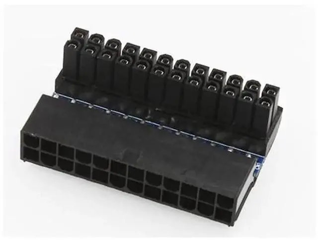 Main image of 90Degree ATX 24Pin to 24Pin Motherboard Power Adapter Connector, RightAngle 24Pin ATX Mainboard Power Plug for Modular PSU, Neat Internal Chassis CableManagement for Desktop PC Build