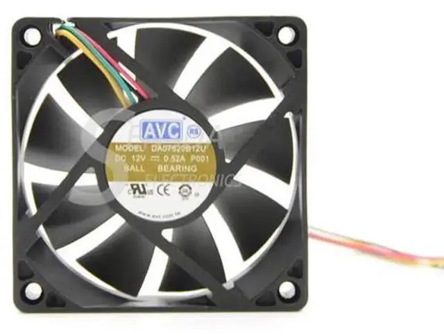 Alt view image 2 of 4 - Wholesale AVC DA07520B12U 7520 Cooling Fan, 75×75×20mm DC12V 0.52A 4Wire PWM Temperature Speed Control Fan for Computer CPU, Server Chassis Cooling Replacement