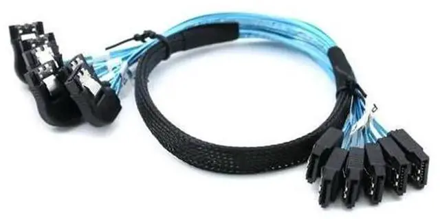 Main image of SAS4.0 6SATA to 6SATA 7Pin Female Right Angle Data Cable, 90Degree SATA MultiDrive Cable for 2.5" SSD HDD, Server RAID NAS Storage System Multi Hard Disk Signal Connection Cord