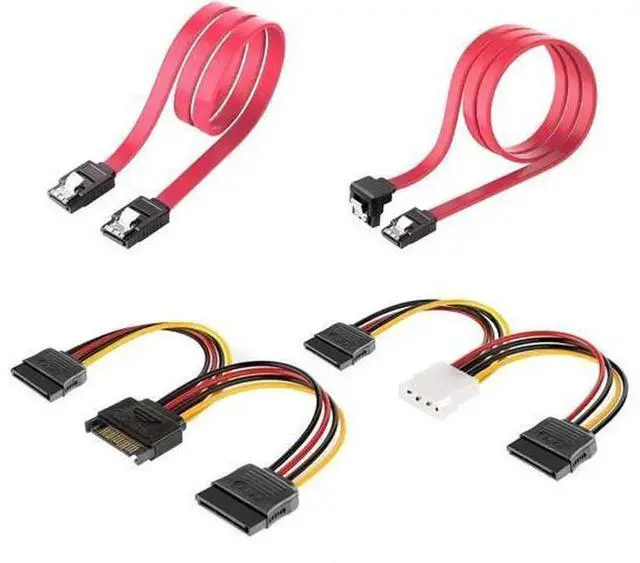 Main image of 2Bay 2.5 Inch to 3.5 Inch Metal HDD SSD Mounting Bracket Adapter Kit, Convert Two 2.5" Drives to Standard 3.5" Drive Bay, Includes Red SATA DataPower Cables and Full Set Mounting Screws