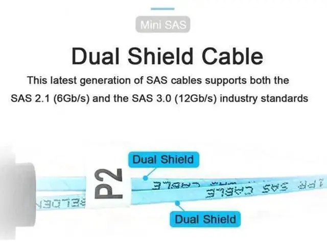 Alt view image 5 of 7 - SF012 Internal Mini SAS Cable, SFF8643 Host to 4×29Pin SFF8482 Target Disk Breakout Cable, 6Gbps HighSpeed Data Cord for Server RAID Controller Storage System Installation