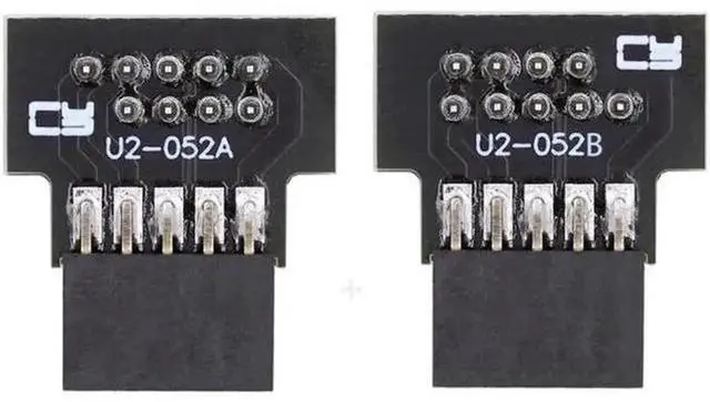 Alt view image 6 of 7 - 1Set Up & Down Angled 90Degree USB 2.0 Motherboard Header Extension Adapter, 10Pin 9Pin Male to Female RightAngle Converter for Desktop Mainboard Internal USB Port Wiring