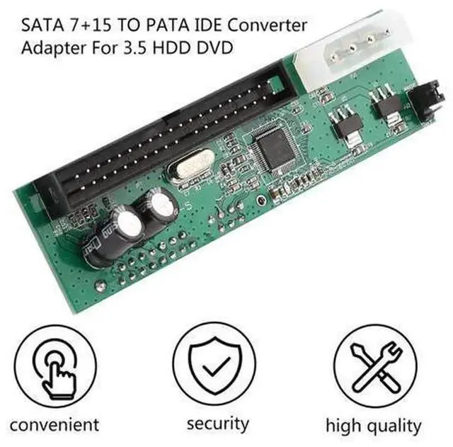 Alt view image 2 of 4 - SATA to PATA IDE Converter Adapter Plug&Play Module, Support 7+15 Pin Power, 2.5Inch & 3.5Inch SATA HDD SSD DVD Drive Converter for IDE Motherboard Interface Connection
