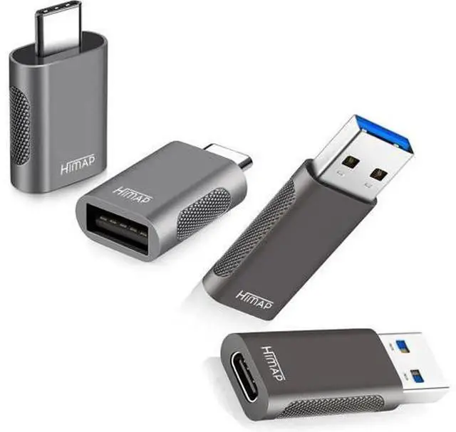 Main image of Pack of 4 USBC to USBA Adapters, 2×USBC Female to USBA Male & 2×USBA Female to USBC Male, HighSpeed Data Transfer Fast Charging Converter for iPhone iPad PC Laptop