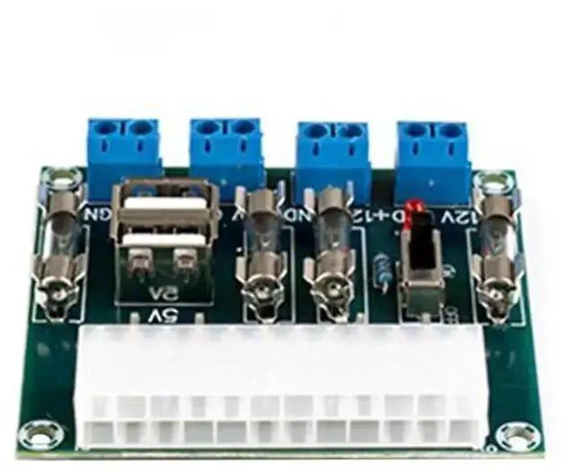 Alt view image 3 of 7 - ATX Transfer Board Power Adapter Supply Test Module, Desktop ATX Power Supply Circuit Outlet Breakout Module, 24Pin ATX Power Test Board for PC Power Source Detection, Hardware Debugging & DIY Modific