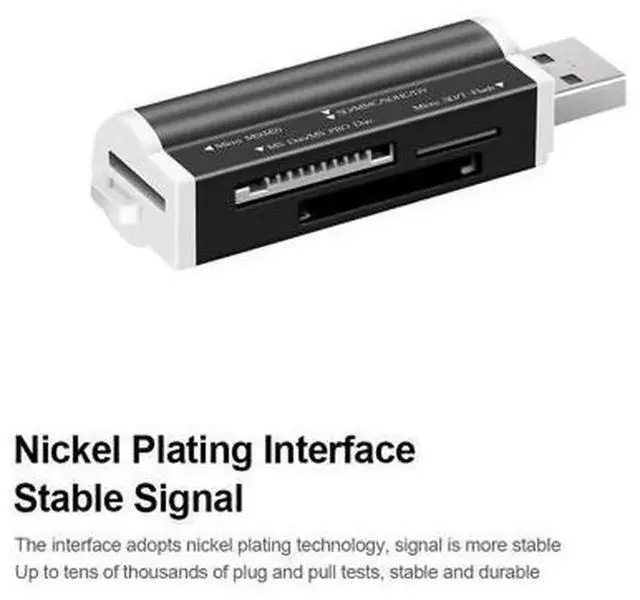 Alt view image 3 of 5 - USB 2.0 Mini MultiinOne Memory Card Reader, Rotatable USB Card Reader for TF Card, Compatible with Recorder, Phone Storage Card, Portable SmallSize Memory Card Adapter