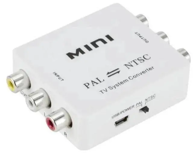 Main image of Mini Portable BiDirectional PALNTSC Video System Converter, DualWay PAL to NTSC / NTSC to PAL TV Format Adapter, Composite RCA Connection for TV Display Signal Conversion